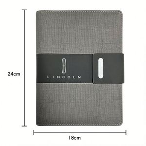 Carnet de notes de luxe personnalisé en cuir rigide avec boucle magnétique, écologique, imprimé en sérigraphie, cadeau d'entreprise promotionnel, agenda - Product Image 2