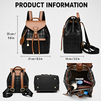 Tas Ransel Wanita Kulit PU Desainer Premium Mewah Pola Berlian Fashion OEM ODM Kustom Grosir Pasokan 20 Pcs