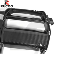 Grille de radiateur en fibre de carbone sèche style V pour BMW G80 G81 M3 G82 G83 M4, garniture de cadre, pièces automobiles, kits carrosserie, amélioration aérodynamique avant