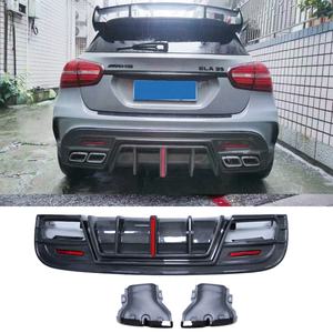 Difusor de punta de escape parachoques trasero labio espada aletas alerón Winglet difusor para <span class=keywords><strong>Mercedes</strong></span> Benz <span class=keywords><strong>GLA</strong></span> clase X156 GLA45 <span class=keywords><strong>AMG</strong></span> 2013-2016 - Product Image 2