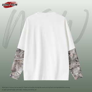 Camiseta de Manga Larga con Camuflaje Desértico Estilo High Street, Diseño de Dos Piezas con Colores Contrastantes para Hombre - Product Image 3