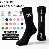 Chaussettes de sport mi-mollet en coton premium pour hommes, tricotées, pour le quotidien et le travail, anti-humidité, séchage rapide, élastiques, personnalisables