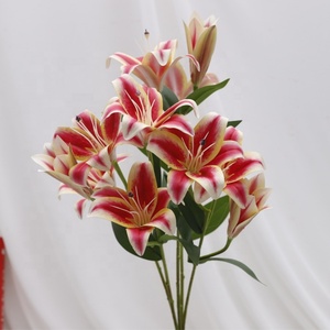 Fleur de lys en latex, fleur de lys artificielle au toucher réel, bouquet de 12 têtes pour la décoration de mariage à domicile - Product Image 5