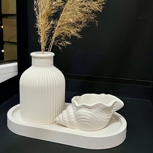 3-piece Conch şamdan Oval tepsi vazo bir dizi silikon kalıp el işi alçı beton ev dekorasyon masaüstü süs - Product Image 2