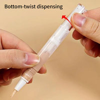 Tube de vernis à ongles rotatif transparent de 2 ml, 3 ml, 5 ml, avec pinceau applicateur, pour manucure, sérigraphie, rechargeable et hygiénique