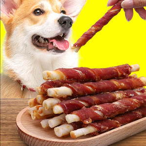 Organik köpek aperatif toptan ördek et sarsıntılı dana rulo evcil hayvan ödül maması diş temizleme çubukları ile - Product Image 1