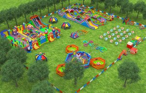 Parque de Atracciones Inflable de PVC de 0.55mm, Grado Comercial, Personalizable, Interior/Exterior, con Kit de Reparación Incluido - Product Image 3