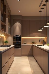 ตู้ครัวปรับแต่งได้เรียบง่ายทันสมัยสำหรับห้องครัวอพาร์ทเมนต์แบบเปิด - Product Image 4