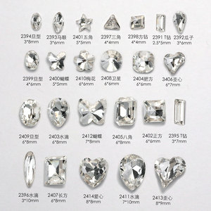 Venta al por Mayor, 1440 Piezas/Bolsa, Diferentes Tamaños, Piedras de Cristal para Uñas con Reverso Puntiagudo, Forma de Mariposa, Corazón y Cuadrado - Product Image 5