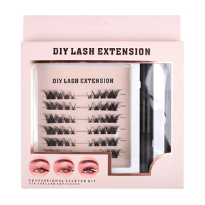 Kit d'extension de cils DIY, cils en cluster, 10-14 mm, volume naturel, cils faux individuels, extensions de cils DIY, ensemble de <span class=keywords><strong>maquillage</strong></span> - Product Image 6