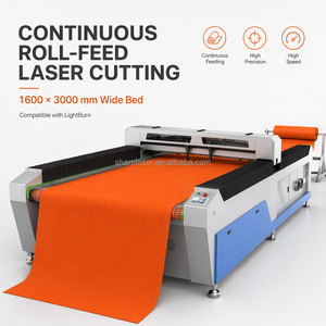 Automatic Cloth Leather <b>Fabric</b> Laser <b>Cutting</b> <b>Machine</b> Auto Feeding Conveyor CO2 Cutter 150W Continuous Roll-Feed Ideal for Larg C - Product Image 1