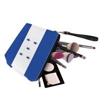 Pochette de voyage en PU avec drapeau national personnalisé du Honduras pour les voyages à l'étranger, rangement de cosmétiques et approvisionnement en gros