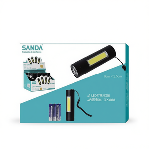 ไฟฉาย LED ซานด้า 9 ซม. X 2.5 ซม. พร้อมแบตเตอรี่ 3 ก้อนแบบชาร์จไฟได้สำหรับใช้งานกลางแจ้ง - Product Image 1