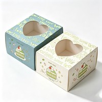 Scatola per Biscotti a Forma di Cuore con Finestra Trasparente per San Valentino, Confezione per Dolci con LOGO del Marchio, Scatola per Torte e Alimenti per Feste