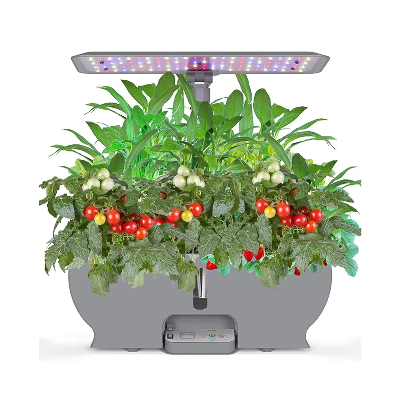 Hydroponic Growing System 10 Pods Indoor Herb Garden Height Adjustable with LED Grow Lights