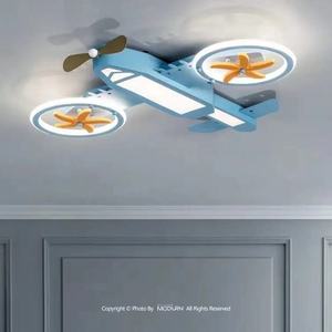 <span class=keywords><strong>Lampe</strong></span> suspendue d'<span class=keywords><strong>avion</strong></span> de dessin animé pour chambre d'enfant Ventilateur de plafond à led en métal pour chambre d'enfant Garçon - Product Image 6