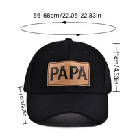 PAPA Lettre Cuir Patch Casquettes de Baseball Réglable Respirant Trucker Hat Casual Outdoor Sport Cap