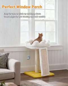 Happi N Pets Árbol para Gatos Moderno en Forma de Nube, 2 Niveles, 56 cm de Altura, Antiarañazos, Antideslizante, con Percha Suave y Juguete de Estrella para Gatitos, para Interiores - Product Image 4