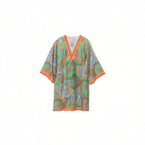 Chemise de plage style Wheel Style à manches mi-longues 88x54cm, haut de maillot de bain cache-cœur à col en V - Product Image 2