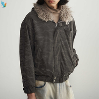Personnalisé Designer Chapeau De Fourrure Fermeture Éclair Boxy Hiver Vent Camouflage Homme À Capuche Épaule Goutte Patchwork Hommes Manteaux En Duvet Vestes
