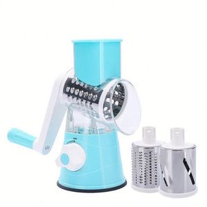 Wholesale 3 in 1 Rotary Cheese Grater Round Tumbling <b>Box</b> Shredder <b>Drum</b> Multifunctional Fruit & Vegetable Cutter With Handle - Product Image 6