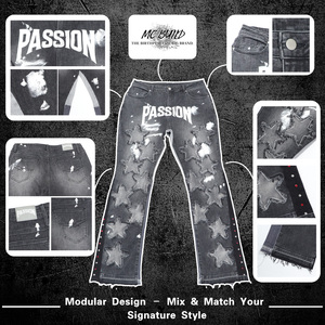 <span class=keywords><strong>Jeans</strong></span> da <span class=keywords><strong>Uomo</strong></span> Casual <span class=keywords><strong>Baggy</strong></span> in Denim Lavaggio Stonewashed di Tendenza Streetstyle Personalizzati - Product Image 5