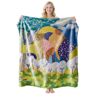 Trendy Print hot air <b>balloon</b> Flannel Throw Nap Flannel Blanket Throw Blanket Nap Blanket for Home Office Nap - Product Image 3