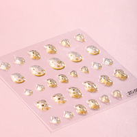 5D brillant vernis gaufrage épais décoration autocollants 3D plastique Nail Art accessoires doux adhésif accessoire pour ongles Art peinture