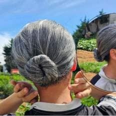 Accessorio per capelli elegante uomo anziano che indossa i capelli della nonna per gli uomini - Product Image 1