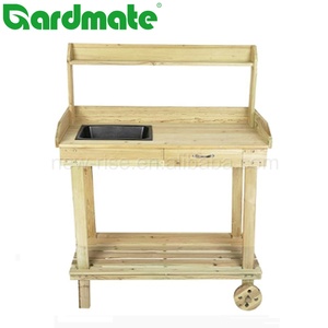Table de rempotage <span class=keywords><strong>en</strong></span> <span class=keywords><strong>bois</strong></span> de jardin à roulettes pour serre de jardin balcon patio pelouse jardin <span class=keywords><strong>banc</strong></span> de rempotage - Product Image 1