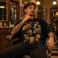 En stock, t-shirt pour homme en coton mercerisé de qualité supérieure, logo personnalisé, toucher soyeux, brillant, vente en gros, t-shirt pour homme, 100% coton