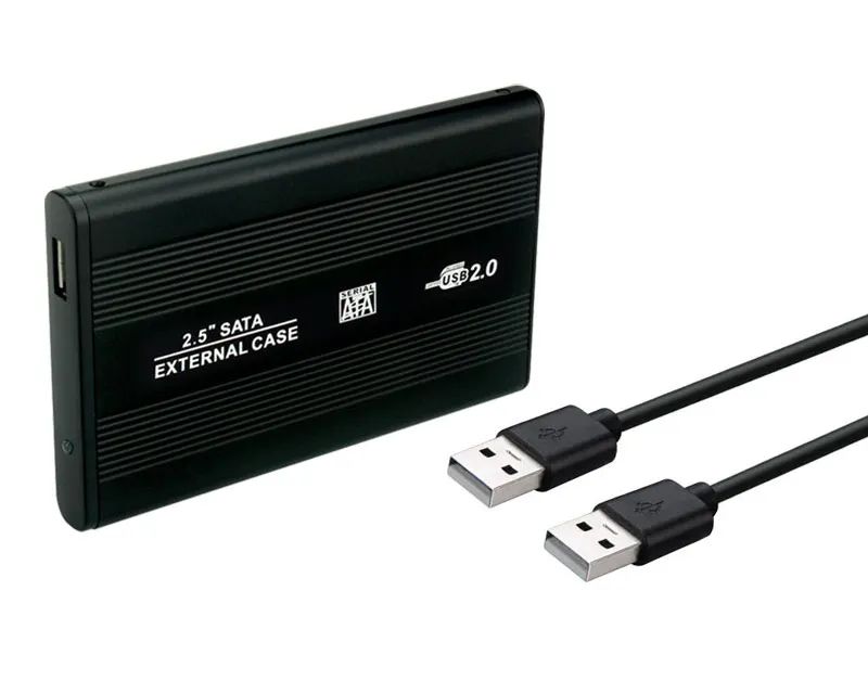 Caja de disco duro externo para portátil, carcasa de metal SATA de 2,5 pulgadas con puerto serial, USB 2,0