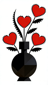 Autocollant mural 3D DIY en forme de rose rouge avec vase en acrylique – Décoration murale artistique pour salon et chambre à coucher - Product Image 2