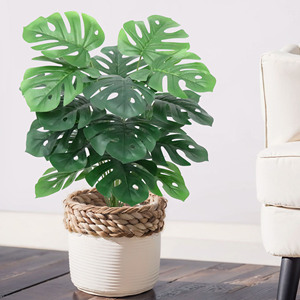 Plante Monstera Artificielle <span class=keywords><strong>D</strong></span>écorative de Bureau Fromage <span class=keywords><strong>Suisse</strong></span> Plante en Pot Plante Tropicale Artificielle de Sol <span class=keywords><strong>D</strong></span>écorative <span class=keywords><strong>d</strong></span>'<span class=keywords><strong>Intérieur</strong></span> - Product Image 3
