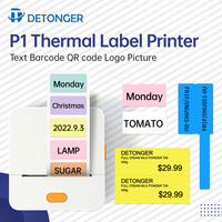 DETONGER P1Type C telefon/Tablet/PC/Mac barkod yazıcı mavi diş taşınabilir termal etiket makinesi Mini cep termal yazıcı