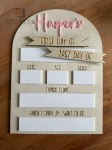 Custom Magnetic Wooden Chore Chart to Do List Wood Message <strong>Board</strong> Wifi <strong>Sign</strong> with Rewritable Acrylic for Display <strong>Baby</strong> Milestone - Product Image 4