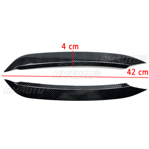 2 pièces/lot, autocollants de garniture pour phares de voiture en ABS, style sourcils, pour VW Polo 2018 2019+, style carbone/noir brillant - Product Image 2