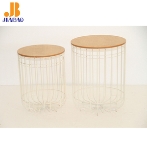JB New Design Metal Iron <strong>Wire</strong> <strong>Coffee</strong> SideTable With Cover Round Side <strong>Table</strong> - Product Image 1