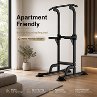 FLOWA Tour de musculation compacte en acier au carbone avec base large et stable, station de barre de traction pour entraînement à domicile en appartement
