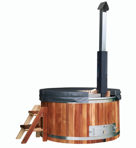 Bain à remous extérieur en bois de séquoia avec revêtement en acier inoxydable 304 pour bain froid - Product Image 4