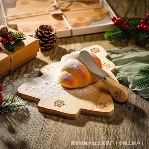 Bamboo Christmas tree, deli board, fruit <b>bread</b> and cheese plate, Christmas <b>knife</b> and fork cutting board, dried fruit and - Product Image 1