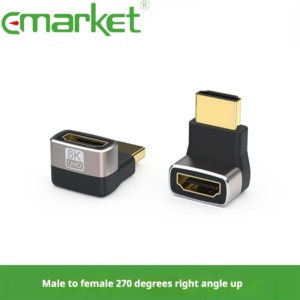 90 Degree HDTV Right Angle MALE-MALE for Adapter Cable with 24-30AWG Conductor Compatible with 8K HDR HD Devices PVC Jacket - Product Image 2