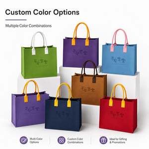Sac fourre-tout en feutre avec logo personnalisé, réutilisable, structuré, pour les événements promotionnels, vente en gros - Product Image 5