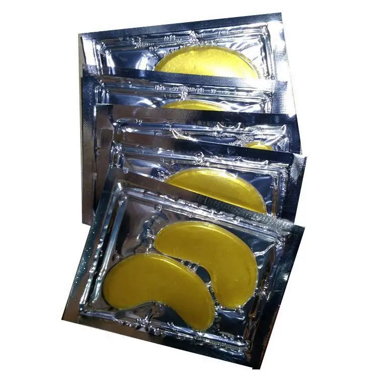 Diskon stok Label pribadi kustom rumput laut emas kolagen kristal sutra Gel bantalan Gel patch di bawah 24K Masker Mata Emas