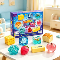 Jouet Squishy Maltose, Lot de 8 Pièces en Boîte, TPR à Remontée Lente, Formes Pain, Fromage, Fraise, Pomme, Beurre, Anti-Stress, En Stock, Vente en Gros