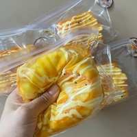 Jouet Squishy Réaliste Anti-Stress en Silicone Populaire, Simulation de Nourriture : Sauce Ananas et Toast Épais, pour Tous les Âges