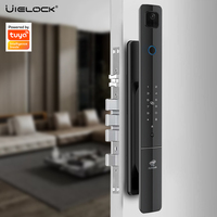 Cerradura de Puerta con Reconocimiento Facial y Huella Digital Negra, Pantalla de 3.5 Pulgadas, Seguridad Grado C, Aplicación Tuya para Hogar, Hotel, Apartamentos