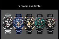 Montre à quartz pour homme, luxe, sport, affaires, bracelet en acier inoxydable, 47 mm, calendrier, six aiguilles, multifonction, lumineuse, résistante à l'eau 10 m