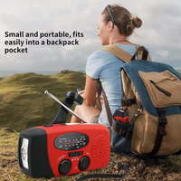 Radio meteorológica solar de emergencia con manivela, portátil, AM/FM/NOAA, linterna, radio por Internet, batería externa de más de 5000 mAh, lente digital