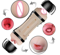 Hercules avion tasse Double tête électrique Vibration Oral Anal Double Acupoint mâle masturbateur adulte sexe étanche réaliste